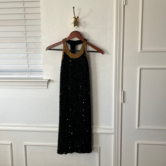 Neiman Marcus Black and Gold dress, size 4 - Picture 1 of 3